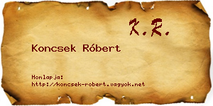 Koncsek Róbert névjegykártya