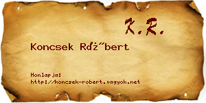 Koncsek Róbert névjegykártya