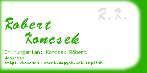 robert koncsek business card